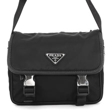 Load image into Gallery viewer, PRADA Re-Nylon Logo Shoulder Bag Black2VD034_2DMH_F0002_V_XOP Nylon Saffiano LeatherLeather
