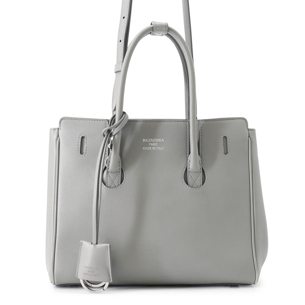 BALENCIAGA Hampton 2-way Tote Bag Gray813362 Leather Size Mini