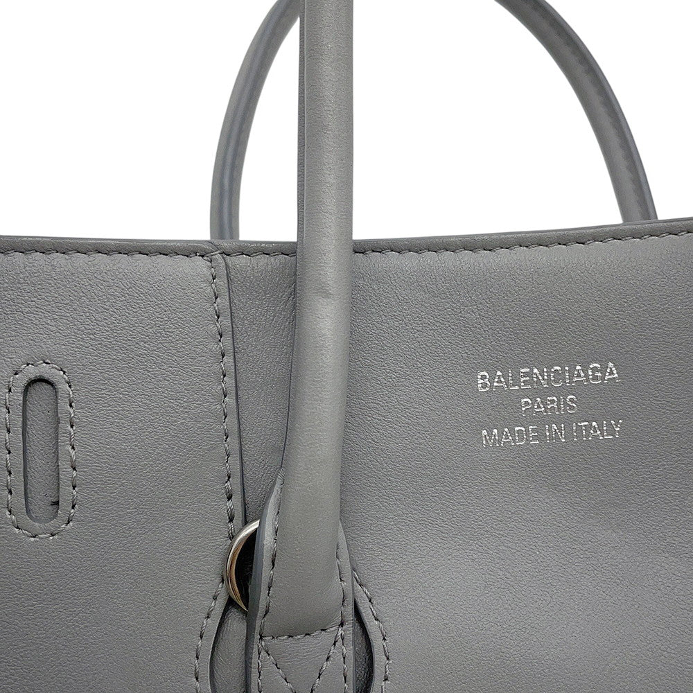 BALENCIAGA Hampton 2-way Tote Bag Gray813362 Leather Size Mini