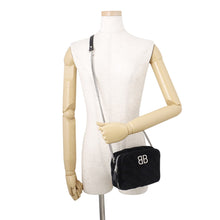 Load image into Gallery viewer, BALENCIAGA BB Reporter ChainShoulder Bag Black526678 Velour Size XS
