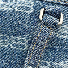 将图像加载到图库查看器中，BALENCIAGA Signature BBMonogram 2-way Tote Bag Blue702699 Denim Size Small
