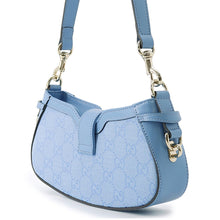 Load image into Gallery viewer, GUCCI Moonside Shoulder Bag Light Blue786035 Leather Canvas
