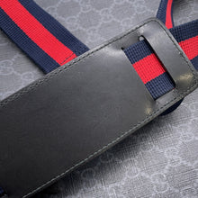 将图像加载到图库查看器中，GUCCI GG Supreme Shoulder Bag Black/Blue/Red474137 PVC Leather
