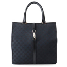将图像加载到图库查看器中，GUCCI GG Canvas Jackie Tote Bag Black002・1064 Canvas Leather
