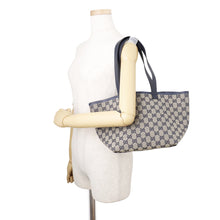 将图像加载到图库查看器中，GUCCI GG Canvas Tote Bag Navy/Beige788211 Canvas Leather
