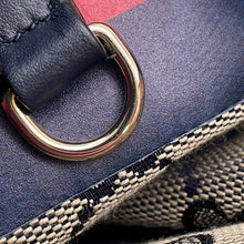 将图像加载到图库查看器中，GUCCI GG Canvas Tote Bag Navy/Beige788211 Canvas Leather
