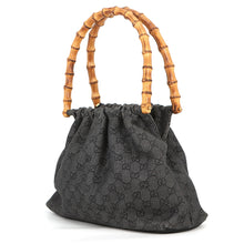 将图像加载到图库查看器中，GUCCI Bamboo Tote Bag Gray92708 GG Canvas
