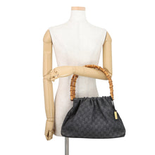 将图像加载到图库查看器中，GUCCI Bamboo Tote Bag Gray92708 GG Canvas
