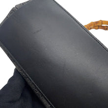 将图像加载到图库查看器中，GUCCI Bamboo Tote Bag Gray92708 GG Canvas
