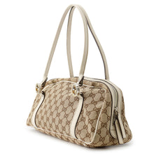 将图像加载到图库查看器中，GUCCI GG Canvas Tote Bag Beige/White232958 Canvas Leather
