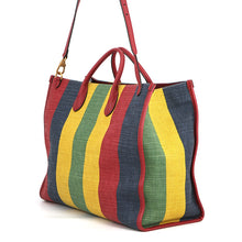 Load image into Gallery viewer, GUCCI Byadella 2-way Tote Bag Red/Multicolor630358 Leather Canvas
