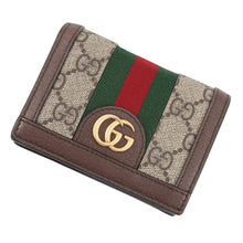 Load image into Gallery viewer, GUCCI Ophidia GG Card Case Wallet Brown/Beige/Green523155 96IWG 8745 GG Supreme/Leather
