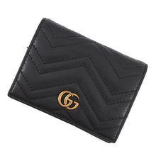 Load image into Gallery viewer, GUCCI GG Marmont Compact Wallet Black466492 DTD1T 1000 Leather
