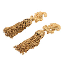 Load image into Gallery viewer, CHANEL Fringe CC Logo Earring Gold Gold Plated
