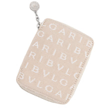 Load image into Gallery viewer, BVLGARI Logo Mania Pocket Zip Diary Beige23005 Canvas Leather Size Mini
