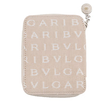 Load image into Gallery viewer, BVLGARI Logo Mania Pocket Zip Diary Beige23005 Canvas Leather Size Mini
