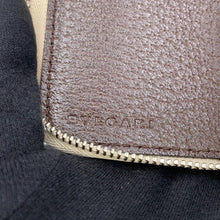 Load image into Gallery viewer, BVLGARI Logo Mania Pocket Zip Diary Beige23005 Canvas Leather Size Mini
