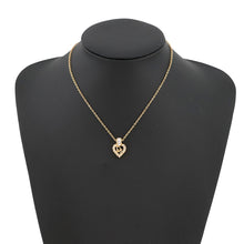 Load image into Gallery viewer, Dior Logo heart Necklace Gold Metal Rhinestone
