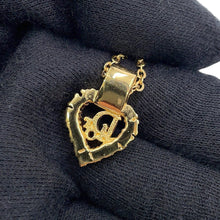 Load image into Gallery viewer, Dior Logo heart Necklace Gold Metal Rhinestone
