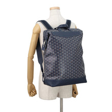 将图像加载到图库查看器中，GOYARD Sisal Bread Backpack Navy BlueCISALPMMLTY12CL12P PVC Leather
