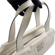 Load image into Gallery viewer, MIUMIU Bowling Handbag White5BB182 Leather
