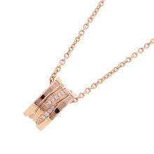 将图像加载到图库查看器中，BVLGARI B.Zero1 Legend Diamond Necklace 18K Pink Gold

