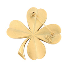 将图像加载到图库查看器中，CHANEL Clover Brooch Gold Metal

