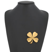 将图像加载到图库查看器中，CHANEL Clover Brooch Gold Metal
