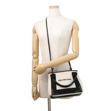 Load image into Gallery viewer, BALENCIAGA NavyCabas White/Black3903462HH3N9260 Canvas Leather Size XS
