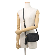 将图像加载到图库查看器中，GUCCI Soho Shoulder Bag Black347994 Leather Size Small
