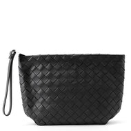 Bottega Veneta INTRECCIATO Clutch Bag Black Leather