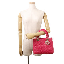 将图像加载到图库查看器中，Dior Lady Dior Pink Leather Size Medium
