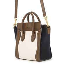Load image into Gallery viewer, CELINE Luggage shopper Green/Ivory/Navy168243 Drummed Calf Smooth Calf Size Nano
