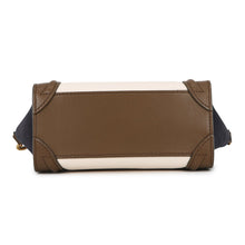Load image into Gallery viewer, CELINE Luggage shopper Green/Ivory/Navy168243 Drummed Calf Smooth Calf Size Nano
