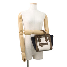 Load image into Gallery viewer, CELINE Luggage shopper Green/Ivory/Navy168243 Drummed Calf Smooth Calf Size Nano
