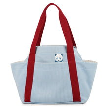 Load image into Gallery viewer, HERMES Panda Passpass Mother's Bag Blue/Red Cotton
