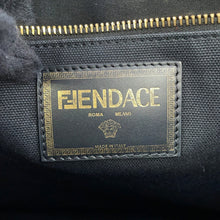 将图像加载到图库查看器中，FENDI Fendace Embroidery 2-way Tote Black/Gold8BH395AJIAF0FQV Canvas
