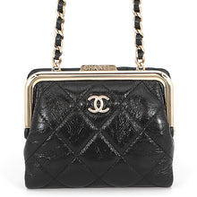 Load image into Gallery viewer, CHANEL Matelasse Kiss Lock Chain Wallet Black Leather
