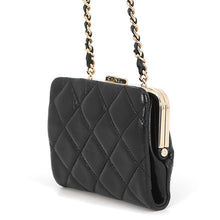 Load image into Gallery viewer, CHANEL Matelasse Kiss Lock Chain Wallet Black Leather
