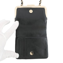 Load image into Gallery viewer, CHANEL Matelasse Kiss Lock Chain Wallet Black Leather
