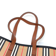Load image into Gallery viewer, BURBERRY Striped Book Tote Archive Beige80730571 PVC Leather
