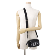 Load image into Gallery viewer, Valentino Garavani Logo Shoulder Bag Black/White Leather

