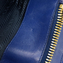 Load image into Gallery viewer, PRADA Gathered 2way Bag BlueBN2805 Leather Nylon
