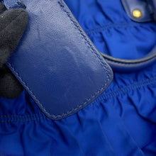 Load image into Gallery viewer, PRADA Gathered 2way Bag BlueBN2805 Leather Nylon
