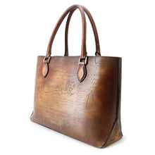 Load image into Gallery viewer, Berluti Two Jules Calligraphy Tote Bag Brown Leather
