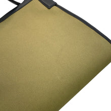 Load image into Gallery viewer, BALLY Arkle Shopper Tote Bag Khaki/Black6307006 Canvas Leather Size Large
