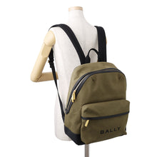 Load image into Gallery viewer, BALLY Backpack Khaki/Black6306641 Canvas Leather
