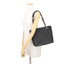 将图像加载到图库查看器中，CHANEL PST ChainTote Bag BlackA50994 Caviar Leather
