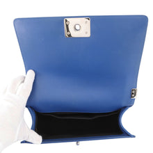 Load image into Gallery viewer, CHANEL Boy Chanel ChainShoulder Bag BlueA67086 Patent Leather Size 25
