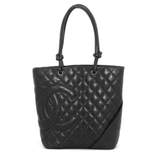将图像加载到图库查看器中，CHANEL Cambon line Tote Bag Black/PinkA25167 Lambskin Size Medium
